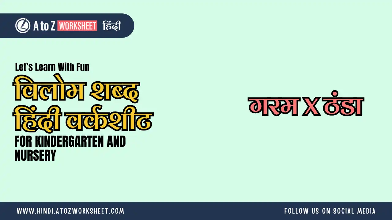 hindi vilom shabd worksheet
