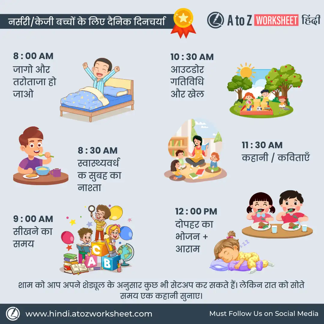 how to teach nursery and kg kids a step-by-step hindi guide- daily routine